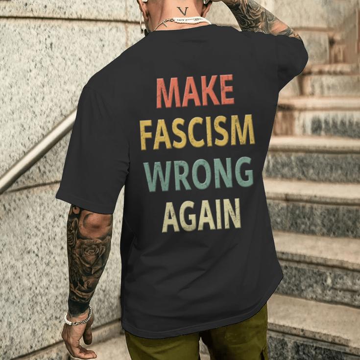反ファシズムシャツ。Make Fascism Wrong Again 。 長袖tシャツ メンズTシャツ バックプリント 彼への贈り物