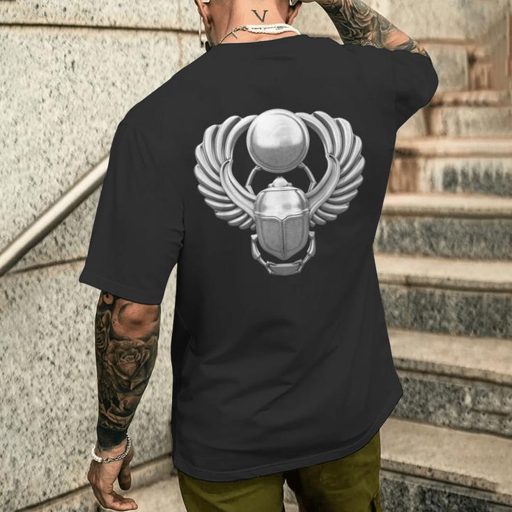 古代エジプト神話 スカラベ メンズTシャツ バックプリント 彼への贈り物
