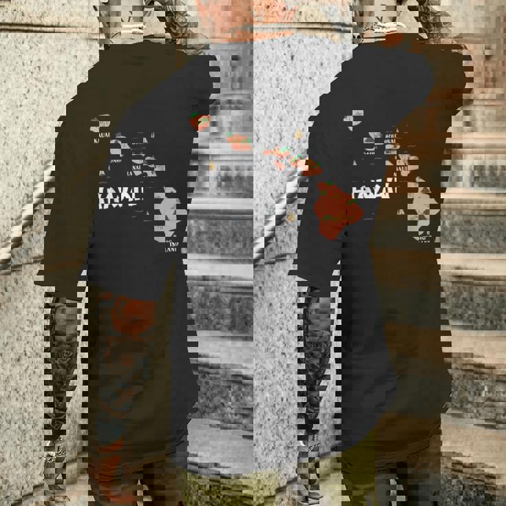 地図 ヴィンテージ お土産 ハワイ諸島 メンズTシャツ バックプリント 彼への贈り物