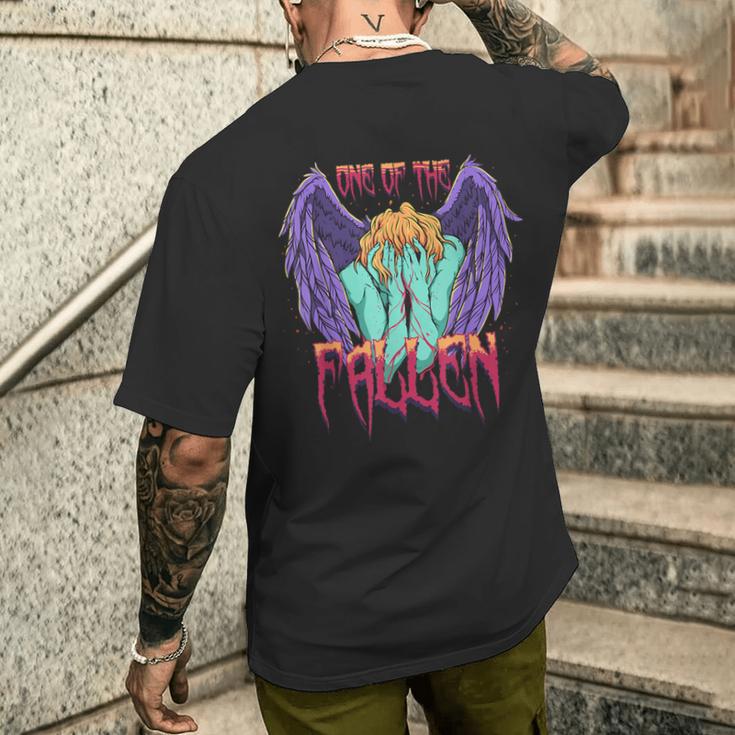 堕ちたパステル ゴス 倒れた天使 ルシファー エンジェリック メンズTシャツ バックプリント 彼への贈り物