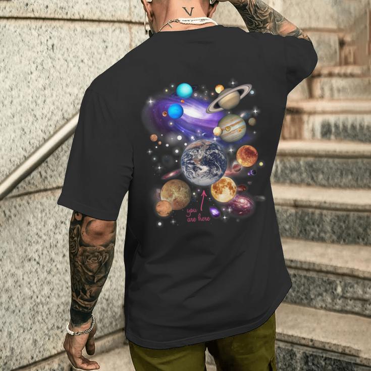 太陽系 太陽系の惑星 -Olarystem Planets メンズTシャツ バックプリント 彼への贈り物