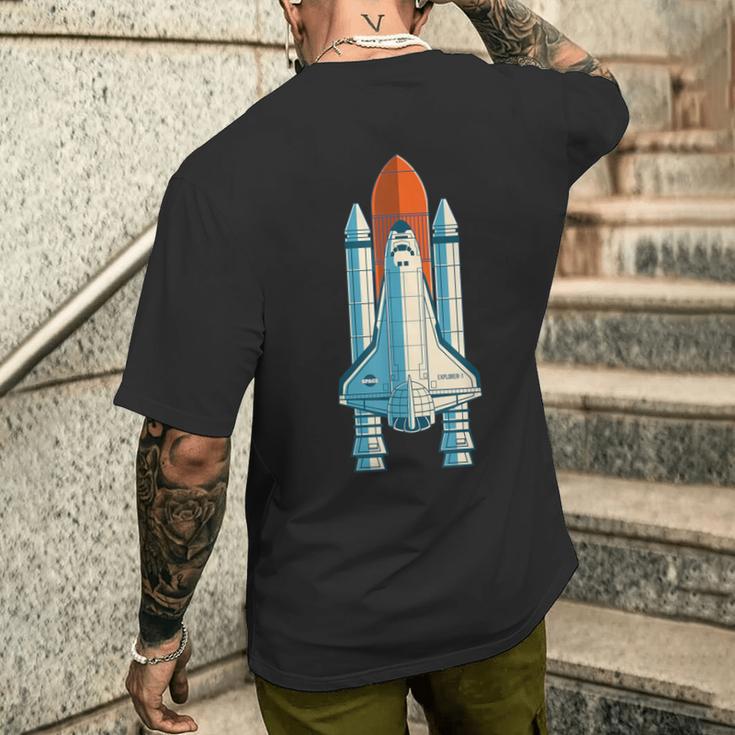宇宙飛行士 スペースクラフト 宇宙旅行 スペースシャトル メンズTシャツ バックプリント 彼への贈り物
