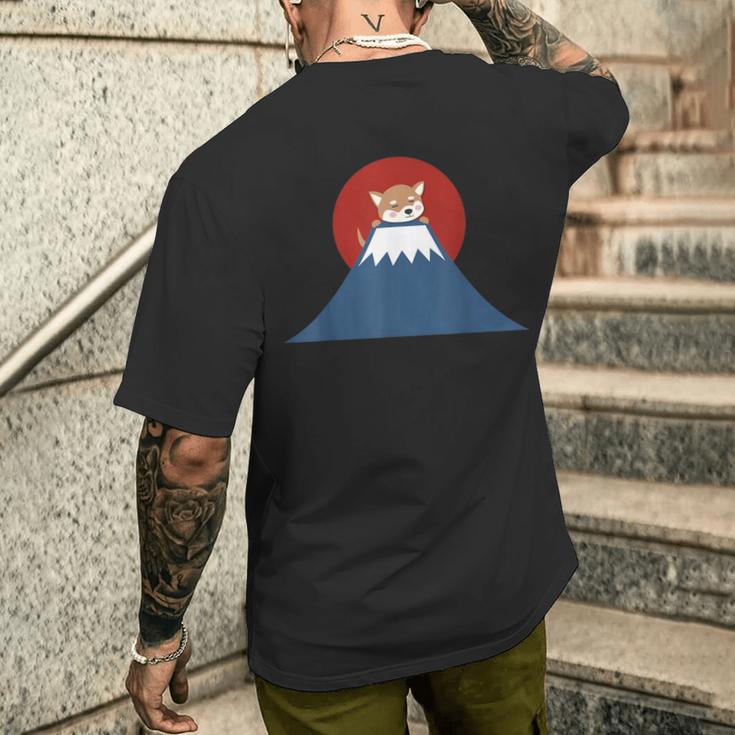 富士山柴犬tシャツ 日本犬ジャパンtシャツ カワイイ メンズTシャツ バックプリント 彼への贈り物