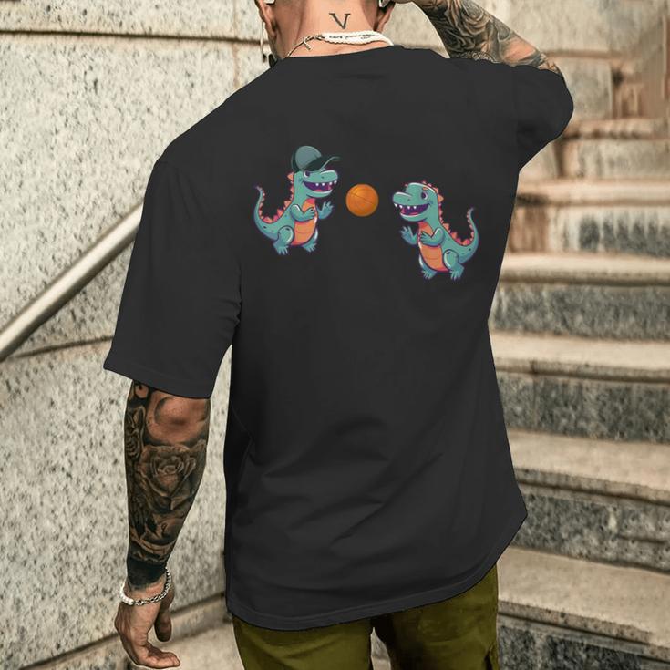 恐竜バスケットボール メンズTシャツ バックプリント 彼への贈り物