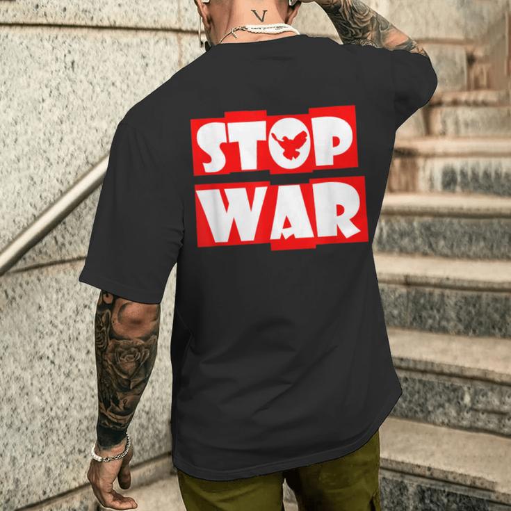 戦争なし 反戦 平和のハト メンズTシャツ バックプリント 彼への贈り物