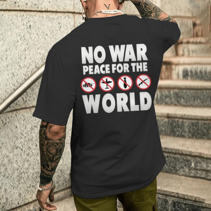 戦争禁止、平和、反戦、戦争禁止 長袖tシャツ メンズTシャツ バックプリント 彼への贈り物