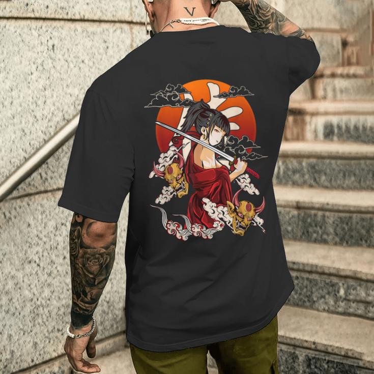 戦士芸者w鬼マスク メンズTシャツ バックプリント 彼への贈り物