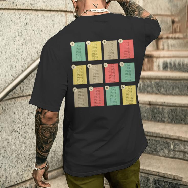 掛け算表 算数 Day A 数字 Day 教師 キッズ メンズTシャツ バックプリント 彼への贈り物