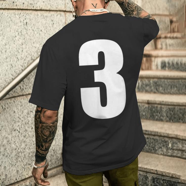数字 3 数字 無地 白 数字 メンズTシャツ バックプリント 彼への贈り物