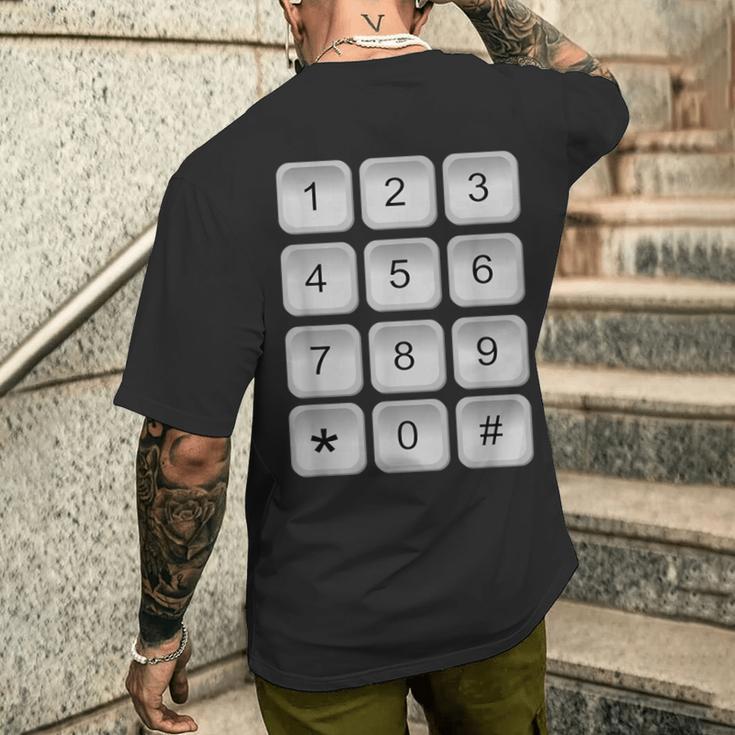 数字キーパッド 電話 番号 セキュリティコード ピンパッド 衣装 メンズTシャツ バックプリント 彼への贈り物