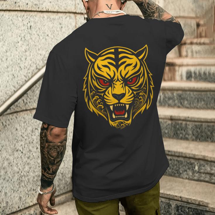 日本のタイガーの象徴的なレスリングルチャリブレマスクメンズレディース。 メンズTシャツ バックプリント 彼への贈り物