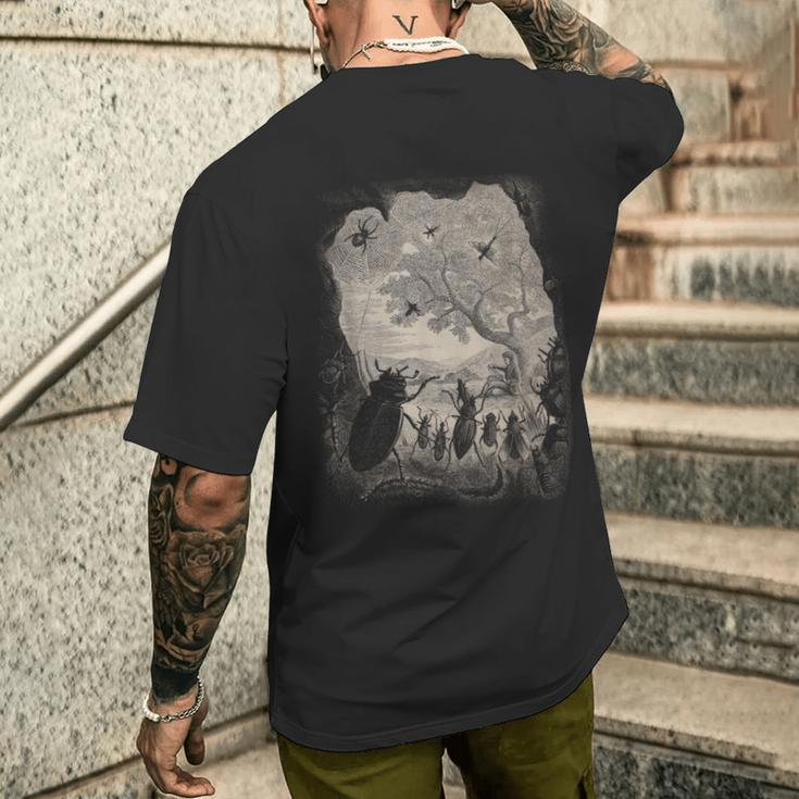 昆虫 種 面白い 虫 ヴィンテージ 昆虫学 昆虫学者 メンズTシャツ バックプリント 彼への贈り物