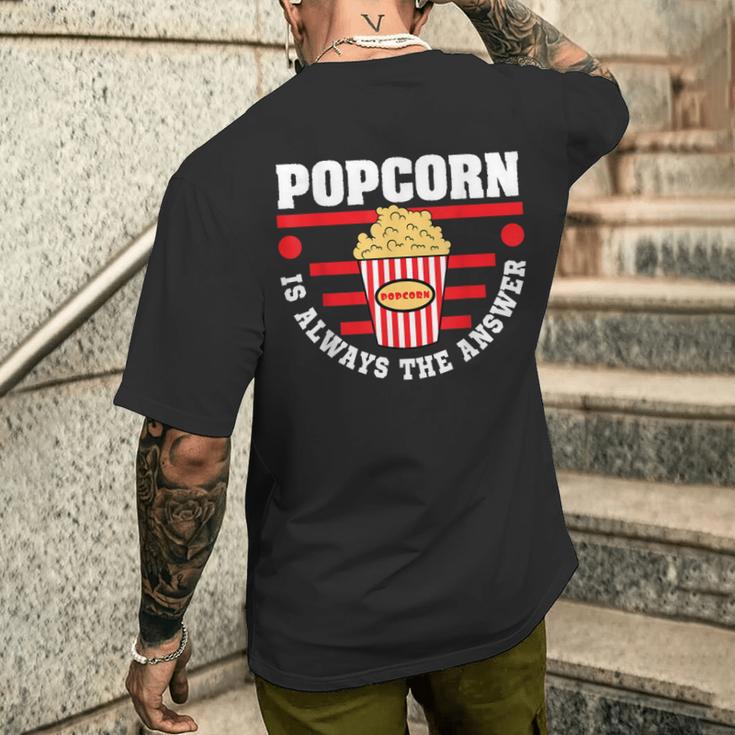 映画と日付の夜のギフトのためのおかしいポップコーンのtシャツ メンズTシャツ バックプリント 彼への贈り物