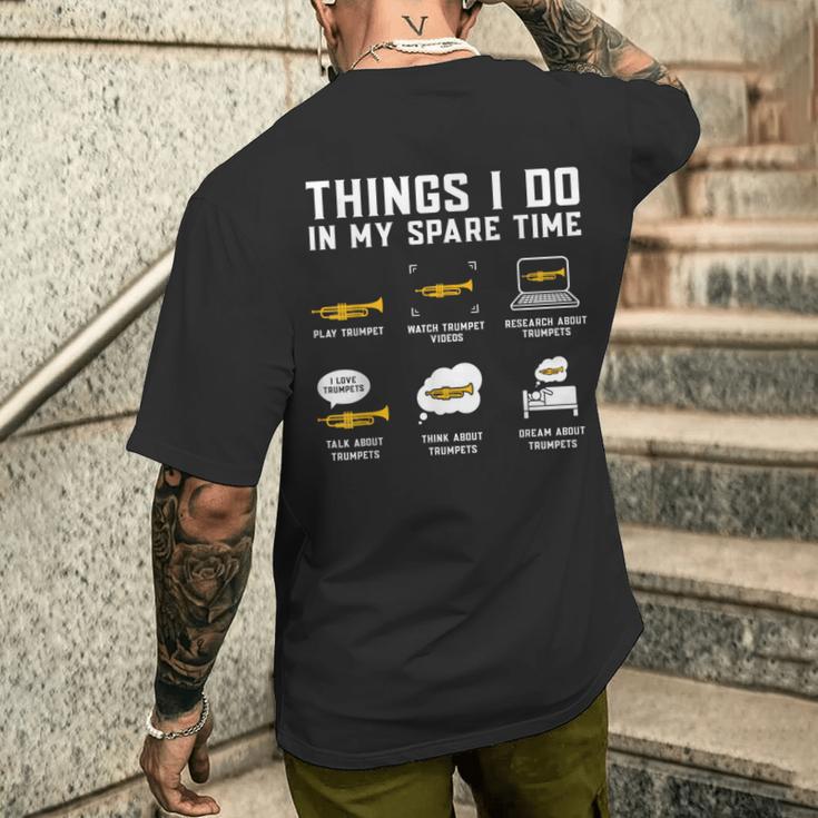 暇な時間にやること トランペットトランペット メンズTシャツ バックプリント 彼への贈り物