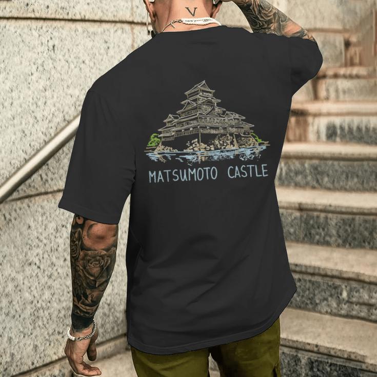 松本城 日本 メンズTシャツ バックプリント 彼への贈り物