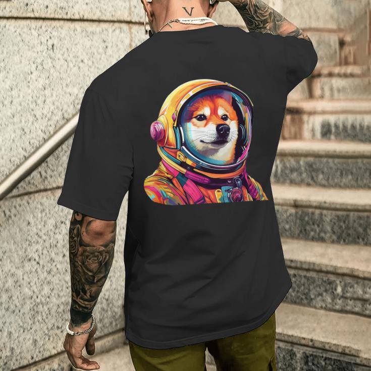 柴犬 面白いtシャツ 犬 宇宙飛行士 かわいい メンズ 子供 おもしろ 服 グッズ ネタ 犬好き メンズTシャツ バックプリント 彼への贈り物