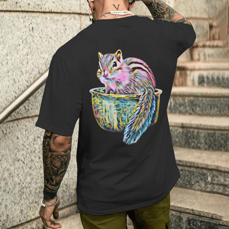 栗鼠 りす シマリス メンズTシャツ バックプリント 彼への贈り物