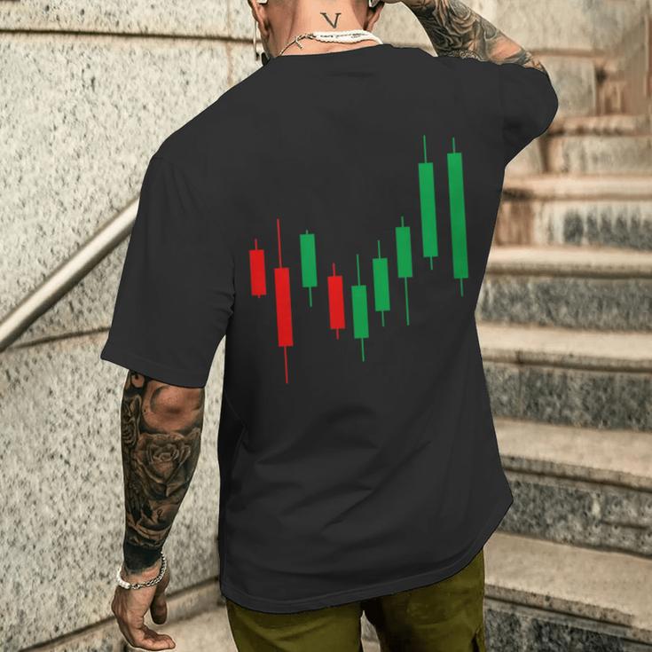 株式トレーダーローソク足ハートビートデーブローカーライフアパレル メンズTシャツ バックプリント 彼への贈り物