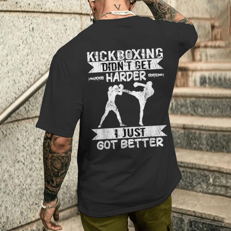 メンズ 格闘技戦闘機 キックボクシング Didn't Get Hardder キックボクシング メンズTシャツ バックプリント 彼への贈り物