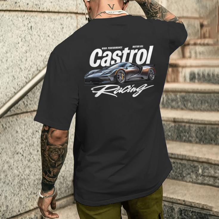 洗練されたレースカーモーターオイルグラフィック Papl3548 メンズTシャツ バックプリント 彼への贈り物
