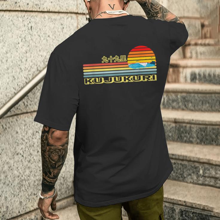 海tシャツ 九十九里 波 夕陽 夏 デザイン 海好き 海水浴 砂浜 サーフィン サーファー 千葉県 メンズ レディース メンズTシャツ バックプリント 彼への贈り物