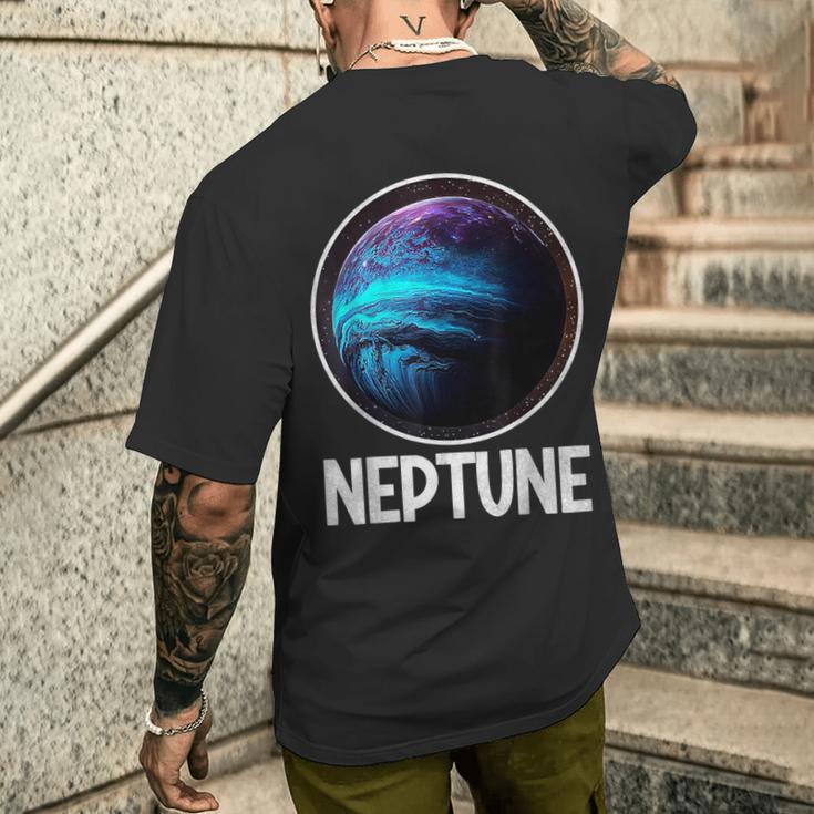 海王星 惑星 太陽系 天文学 メンズTシャツ バックプリント 彼への贈り物