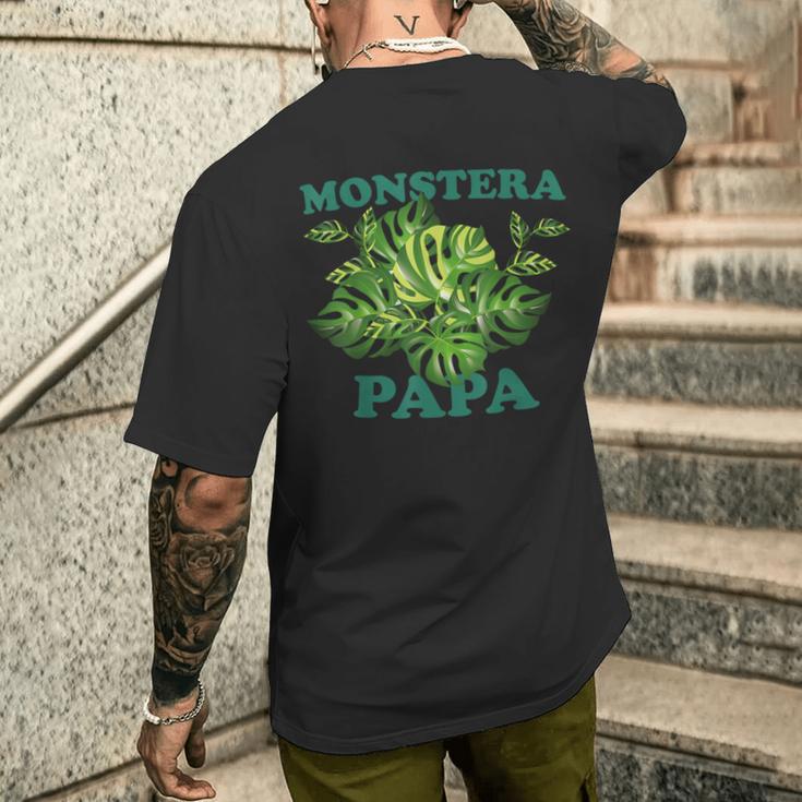 父の日に贈る「モンステラパパ メンズTシャツ バックプリント 彼への贈り物