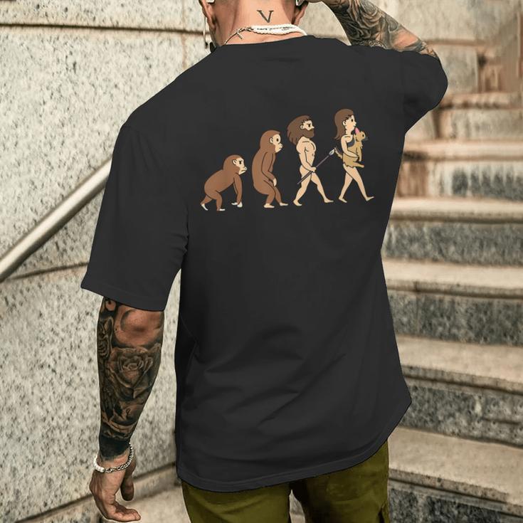 犬の進化ジャーマン・シェパード・ドッグ犬 メンズTシャツ バックプリント 彼への贈り物