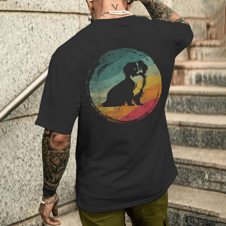 狆犬のレトロなデザイン メンズTシャツ バックプリント 彼への贈り物