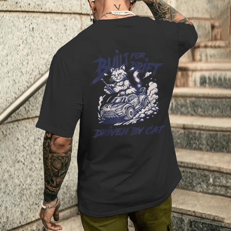 猫 ラジコン 車 漂流 猫 ドリフト ドリフト ドリフト用 メンズTシャツ バックプリント 彼への贈り物