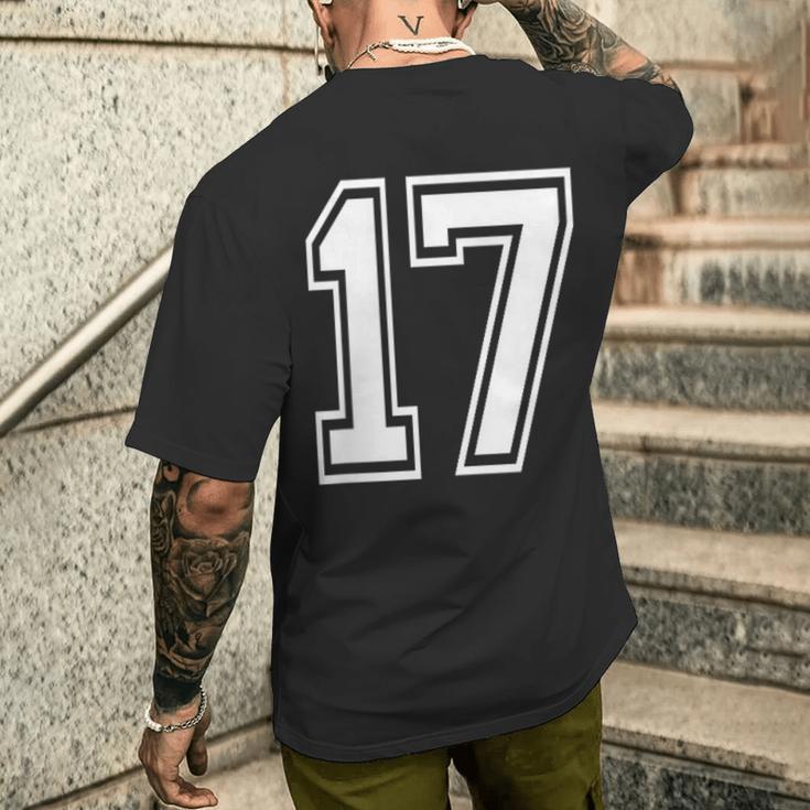 番号17インチ ホワイト メンズTシャツ バックプリント 彼への贈り物