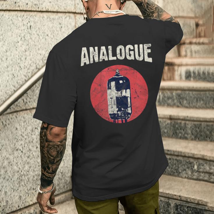 真空管アンプ チューブアンプ オーディオマニア アナログ ヴィンテージ メンズTシャツ バックプリント 彼への贈り物
