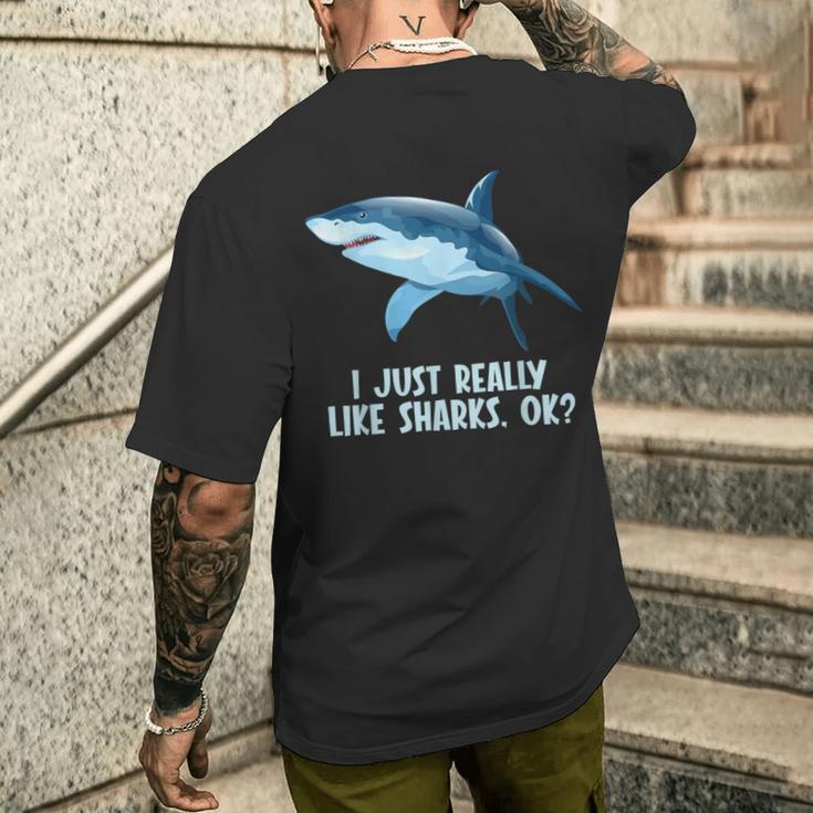 私は本当にサメが好きです メンズTシャツ バックプリント 彼への贈り物