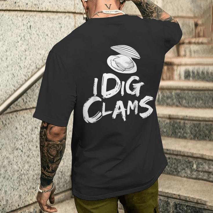 私は潮干狩り潮干狩り潮干狩りシャツシェルレーキを掘る メンズTシャツ バックプリント 彼への贈り物