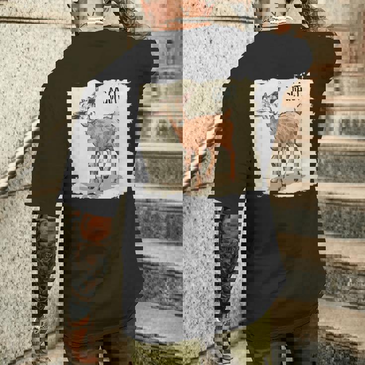 素敵な若いヤギの動物服。 メンズTシャツ バックプリント 彼への贈り物