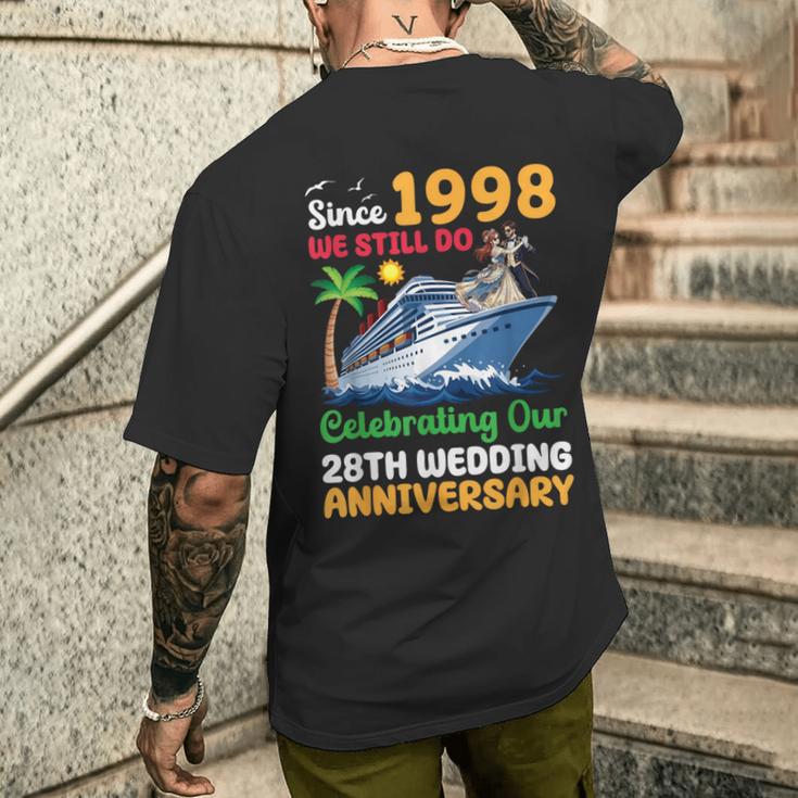 結婚28周年記念クルーズ 1998年以来 Wetill Do Trip メンズTシャツ バックプリント 彼への贈り物