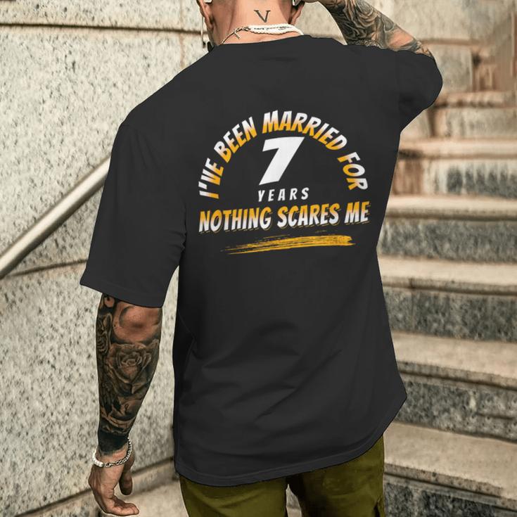 結婚7周年記念 カップル 結婚7周年記念 メンズTシャツ バックプリント 彼への贈り物