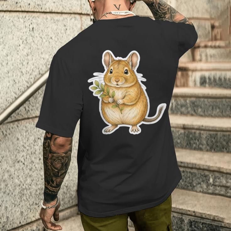 緑の枝を持つデグー メンズTシャツ バックプリント 彼への贈り物