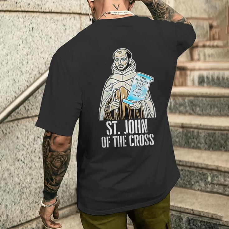 聖ヨハネ十字架カトリック メンズTシャツ バックプリント 彼への贈り物