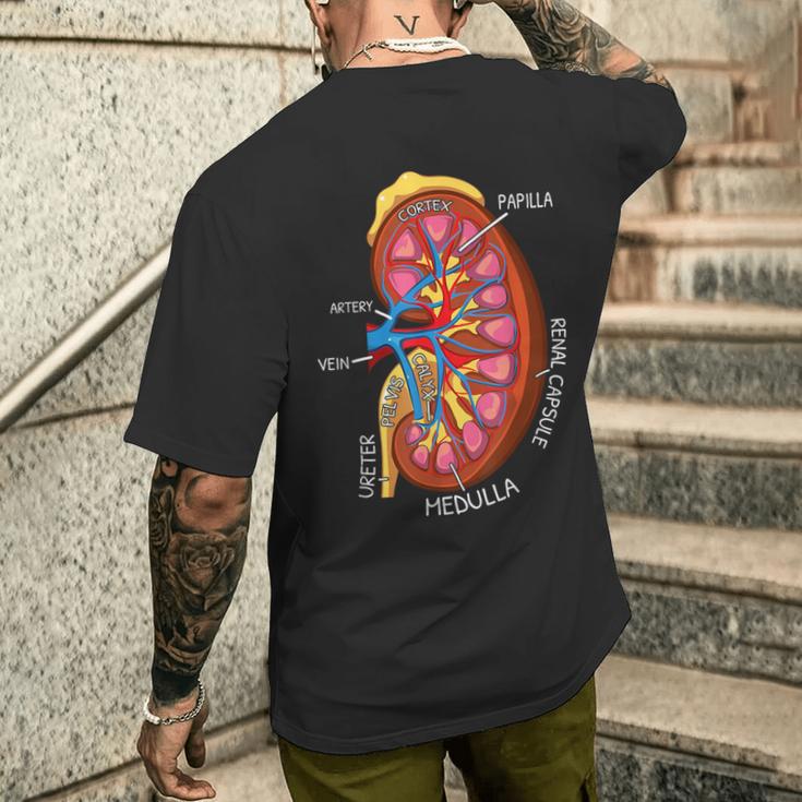 腎臓の解剖学 腎臓学 メンズTシャツ バックプリント 彼への贈り物