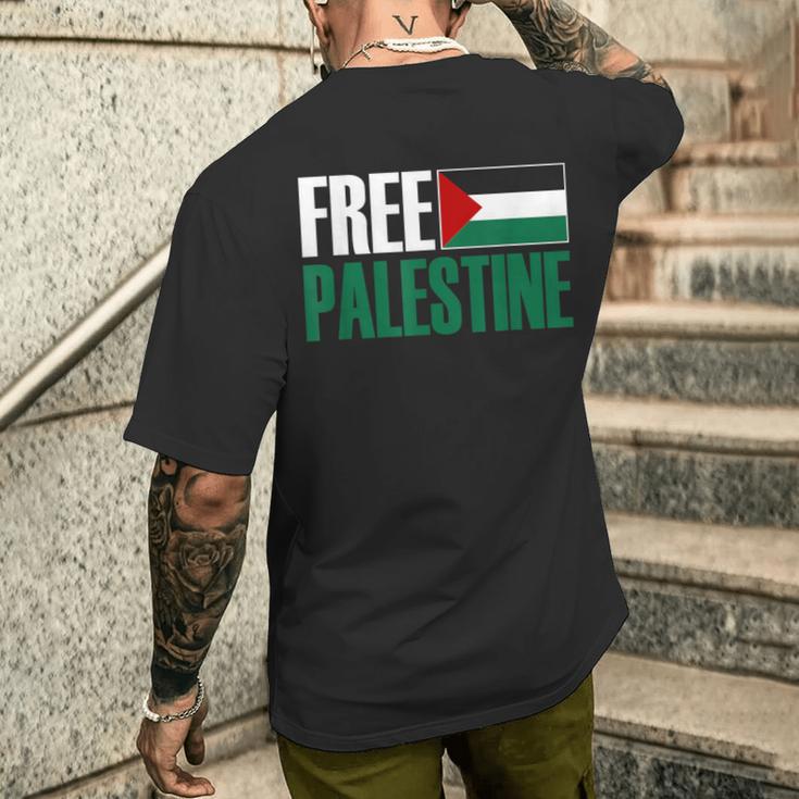 自由パレスチナ、ヘルプパレスチナ、パレスチナの旗 パレスチナ メンズTシャツ バックプリント 彼への贈り物