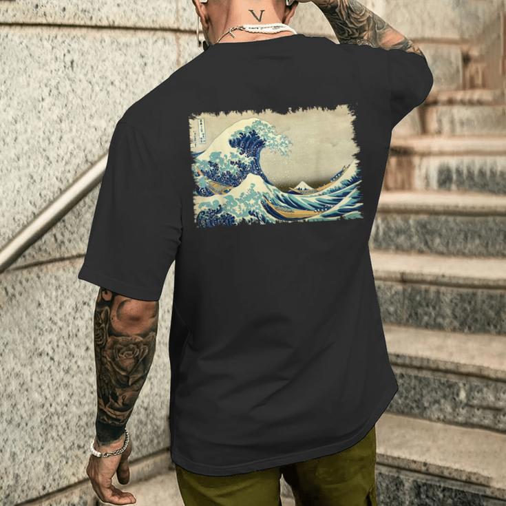 葛飾北斎作 大波 メンズTシャツ バックプリント 彼への贈り物