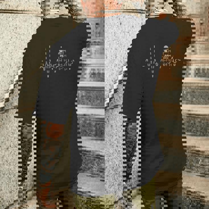 足場の鼓動レトロな足場ヴィンテージの職人 メンズTシャツ バックプリント 彼への贈り物