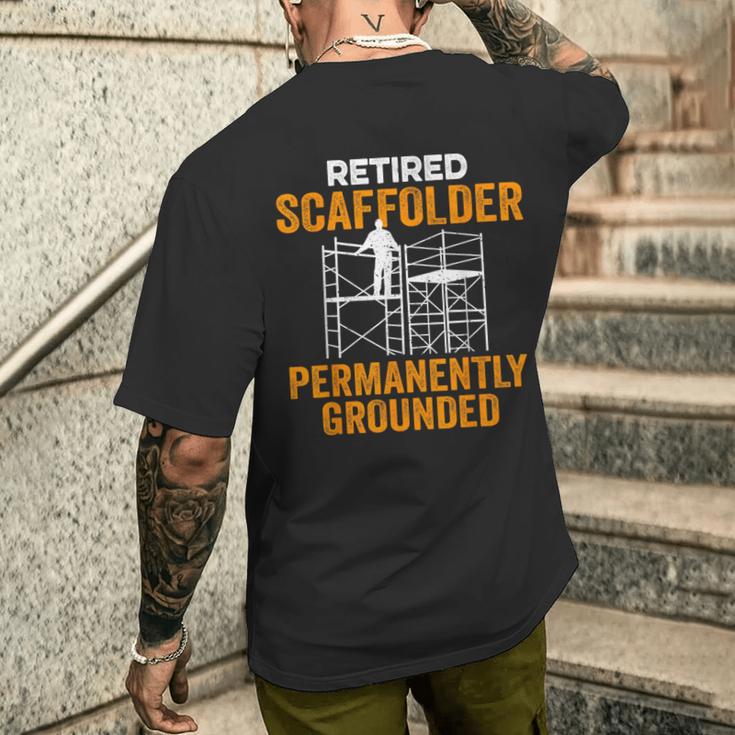 退職した足場用足場ビルダー メンズTシャツ バックプリント 彼への贈り物