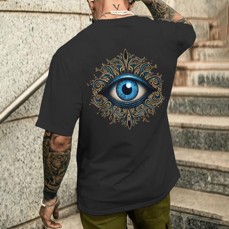 邪眼の呪いの保護。 メンズTシャツ バックプリント 彼への贈り物