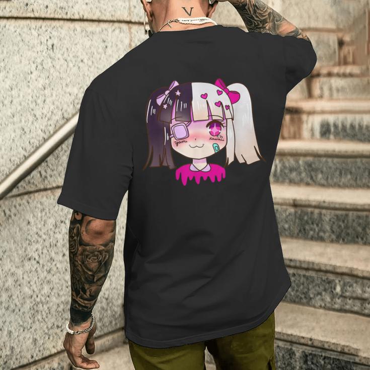 闇カワイイ・サドアニメ少女パステルゴス・メンヘラ メンズTシャツ バックプリント 彼への贈り物