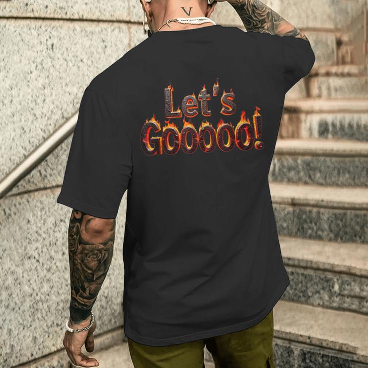 面白い3dテキスト 面白い Let's Go 引用句 人々 Lets Go メンズTシャツ バックプリント 彼への贈り物