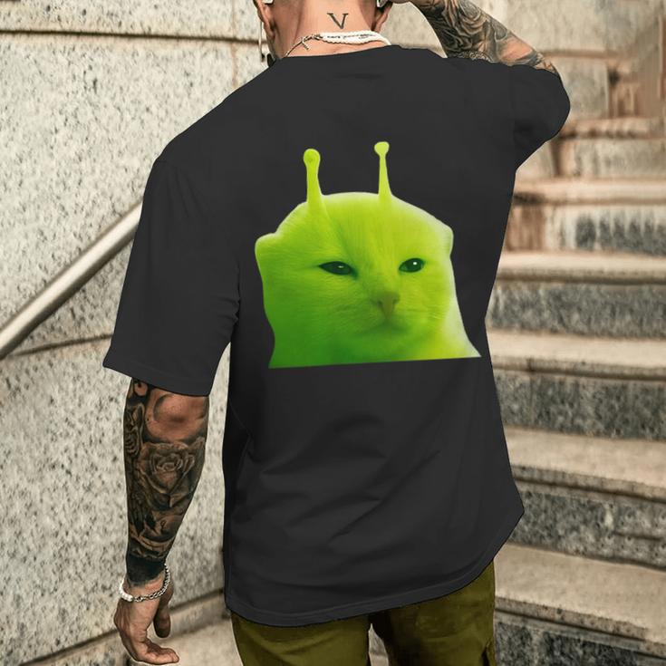 面白いエイリアン 猫 ミーム Glerp Glorp Zep Zep メンズTシャツ バックプリント 彼への贈り物