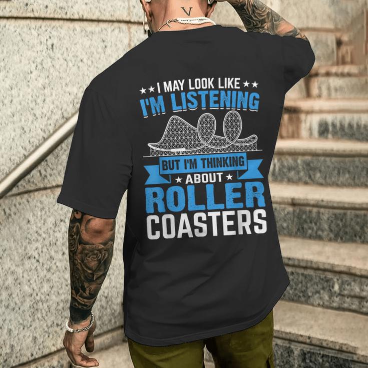 面白いジェットコースター テーマパーク ジェットコースター メンズTシャツ バックプリント 彼への贈り物