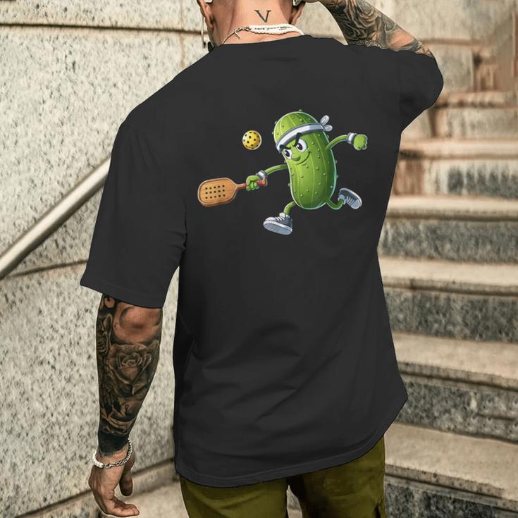 面白いピクルス遊びピックルボール愛好家しゃれピクルスボール付き メンズTシャツ バックプリント 彼への贈り物